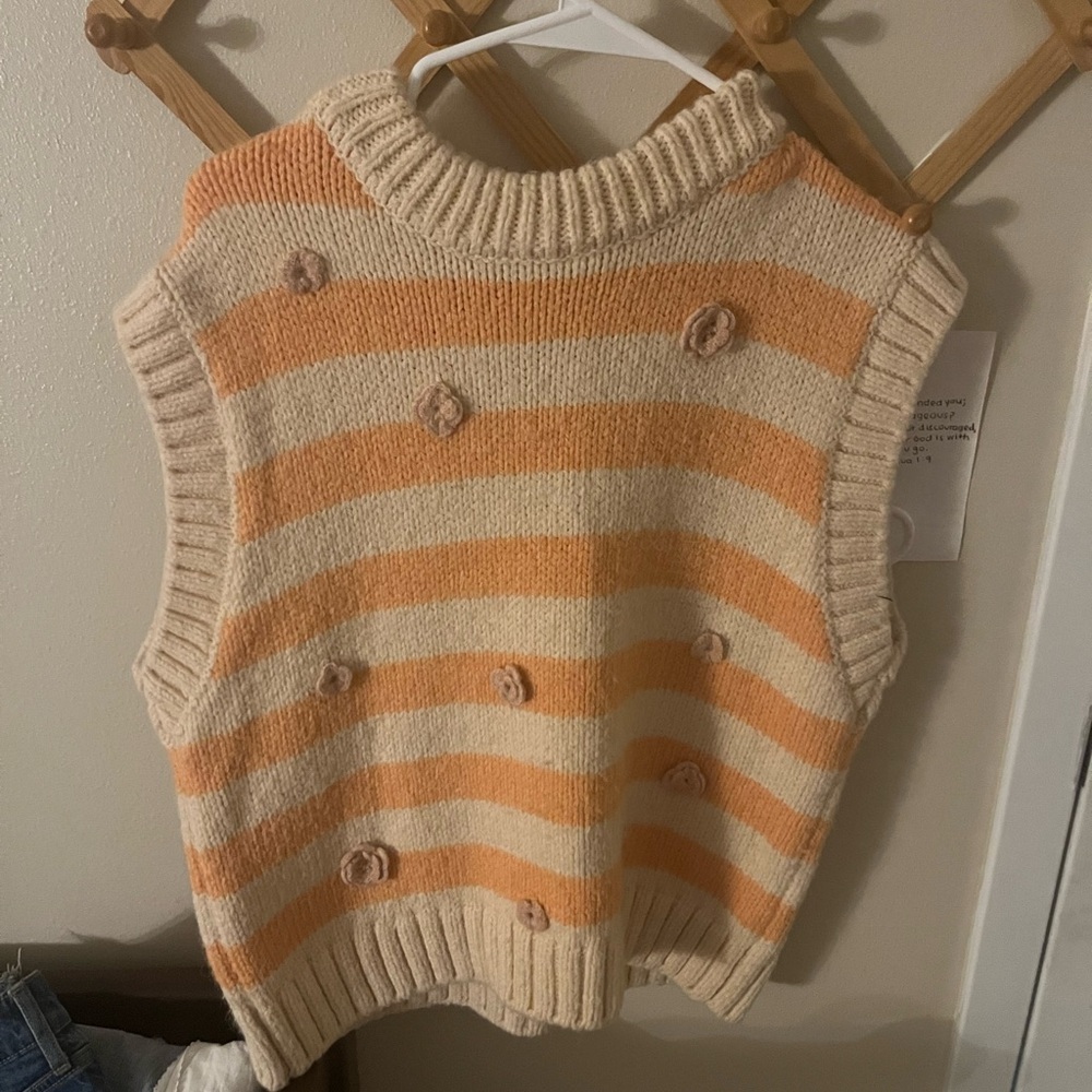 Zara floral striped sweater vest